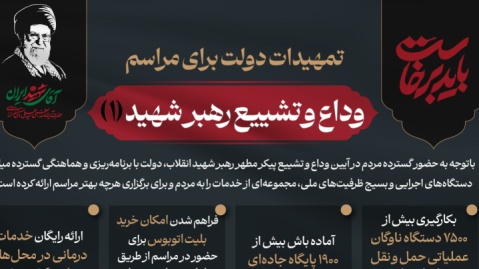 تمهیدات دولت برای برای مراسم وداع و تشییع رهبر شهید